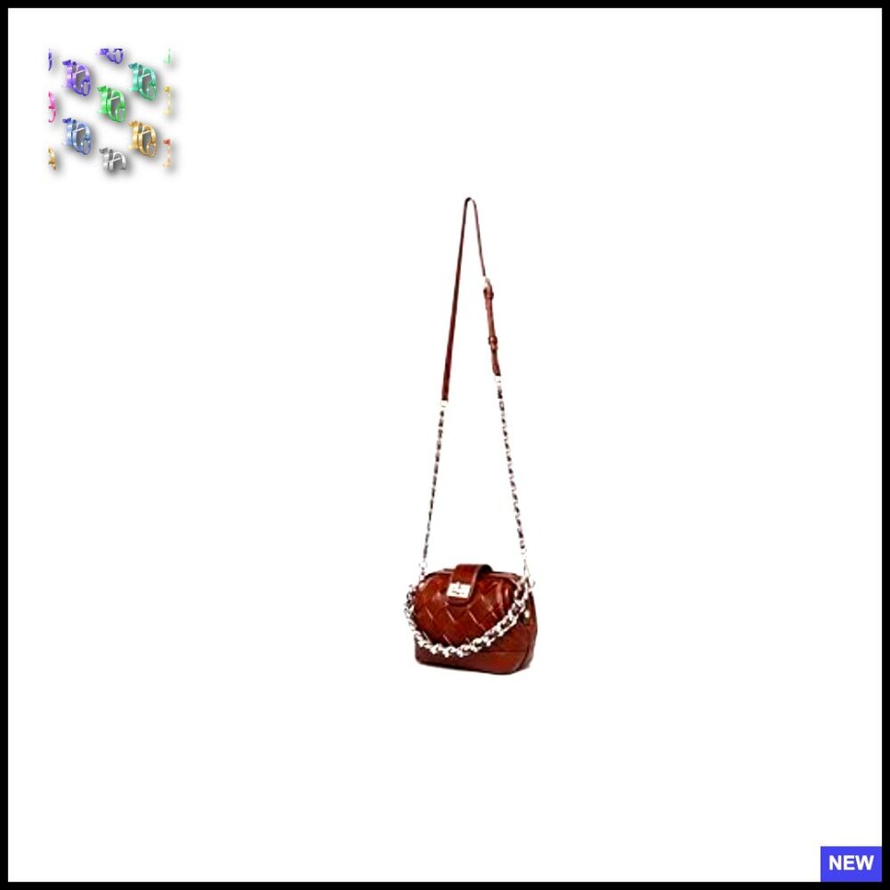 Leather Quilted Chain Strap Crossbody Bag Vintage Style Mini Shoulder Bag - Picture 6 of 7